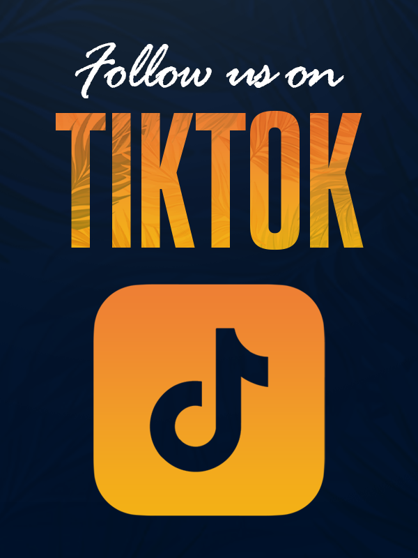 Text that says Follow us on Tiktok with Tiktok logo underneath in High Tide colors