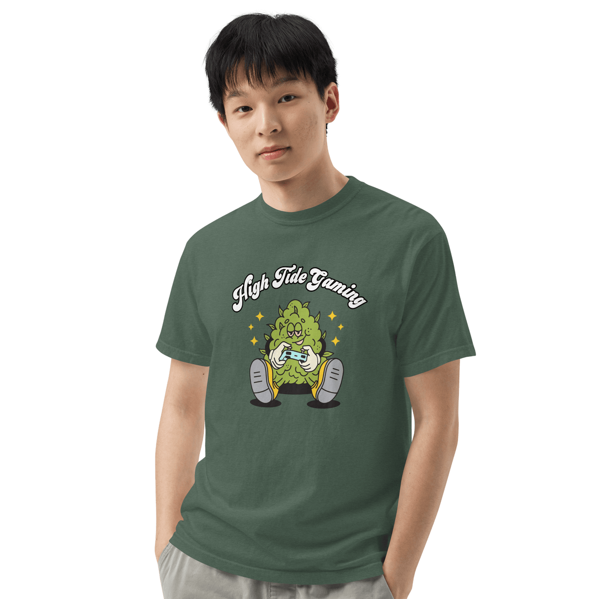 High Tide Gaming Heavyweight Tee Male Model