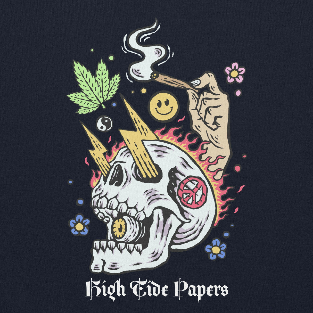 High Tide Papers Graphic Hoodie Close up