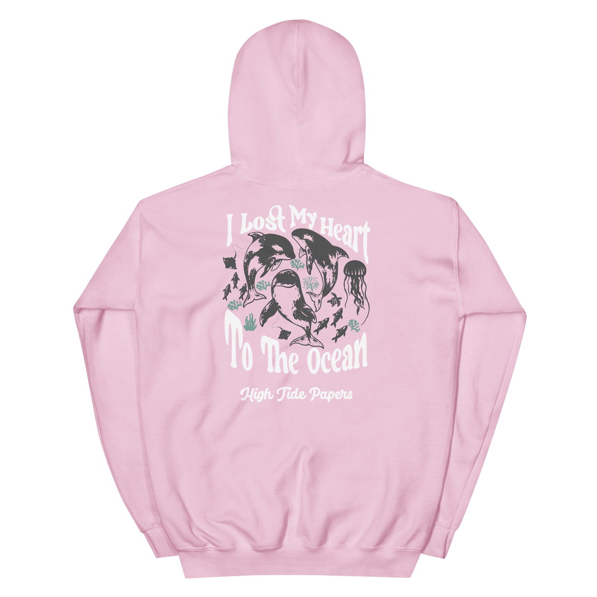 High Tide Heart Belongs to the Ocean Graphic Hoodie Back png