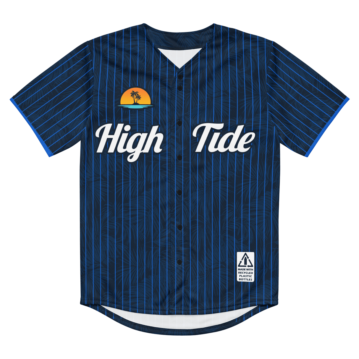 high tide baseball jersey blue, transparent background