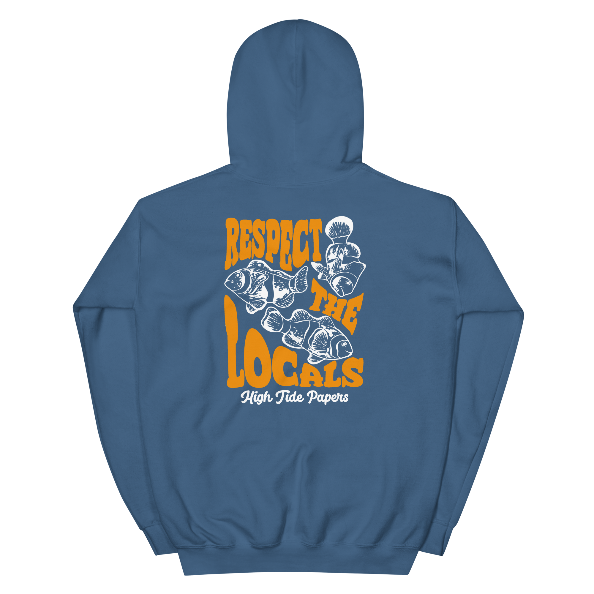 High Tide Respect the Locals graphic hoodie png back