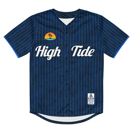 high tide baseball jersey blue, transparent background