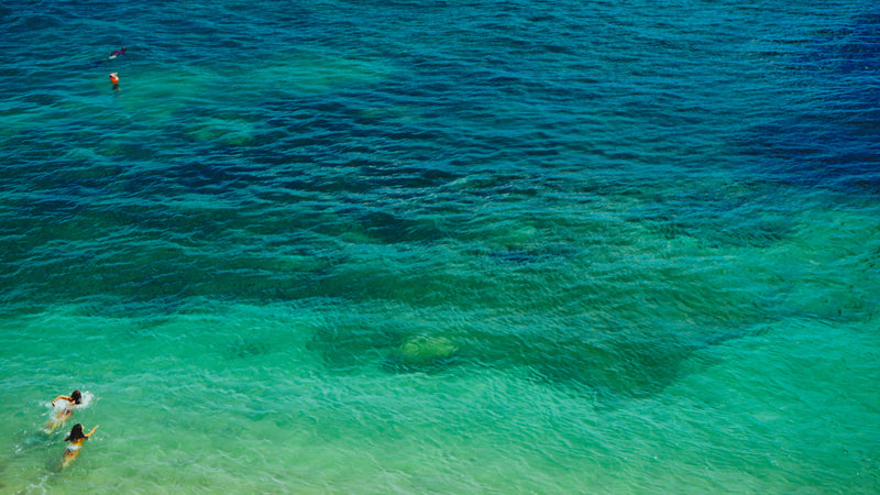 Ocean Water background with stats on High Tide ocean cleaning impact